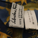Salvatore Ferragamo Scarf Cotton Blue Auth 174899A-8