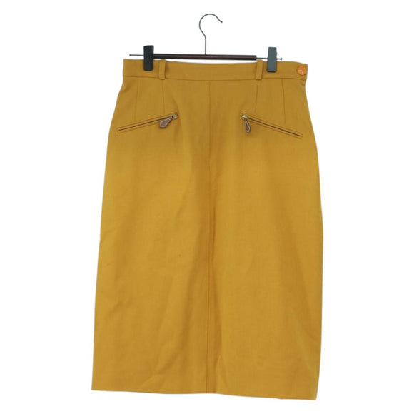 HERMES Skirt Wool Brown Auth 174904A