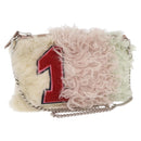 Miu Miu Chain Shoulder Bag Fur Pink Silver Auth 174917V-1