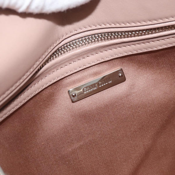 Miu Miu Chain Shoulder Bag Fur Pink Silver Auth 174917V
