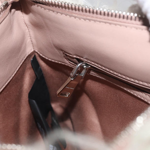 Miu Miu Chain Shoulder Bag Fur Pink Silver Auth 174917V