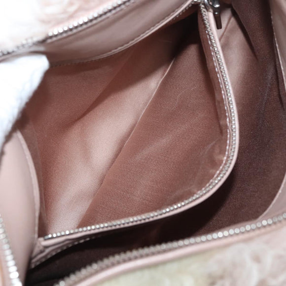Miu Miu Chain Shoulder Bag Fur Pink Silver Auth 174917V