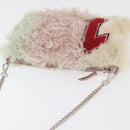 Miu Miu Chain Shoulder Bag Fur Pink Silver Auth 174917V-6
