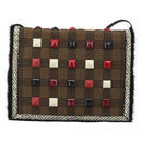 FENDI Shoulder Bag Canvas Brown Gold Auth 174921A-13