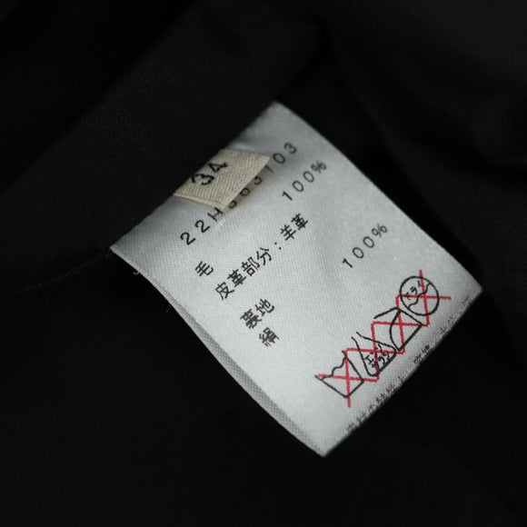 CELINE Skirt Wool Black Auth 174923A