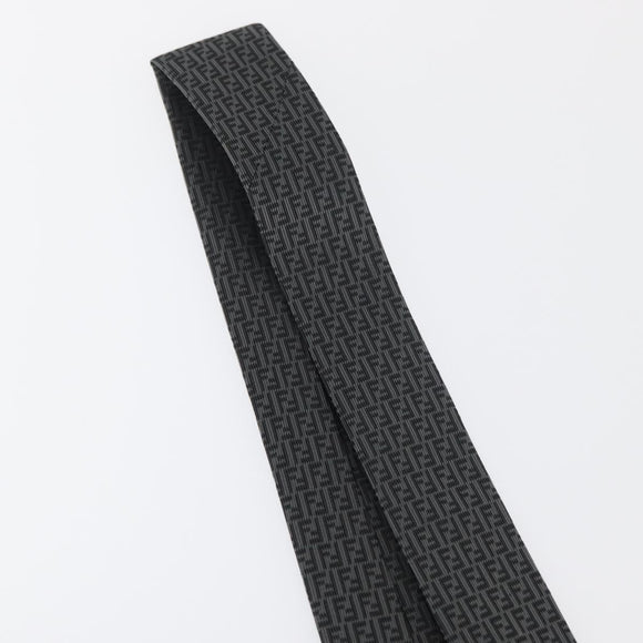 FENDI Necktie Silk Gray Auth 174924