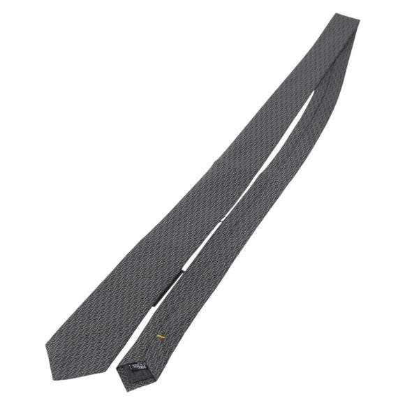 FENDI Necktie Silk Gray Auth 174924