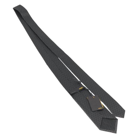 FENDI Necktie Silk Gray Auth 174924