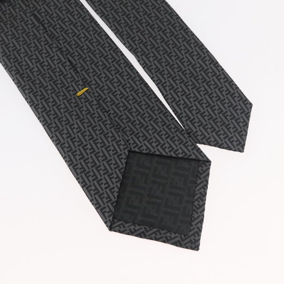 FENDI Necktie Silk Gray Auth 174924