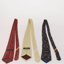 Salvatore Ferragamo Necktie Silk 10 bottles set Blue Navy yellow Auth 174928-5