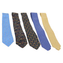 Salvatore Ferragamo Necktie Silk Set of 5 Navy Yellow blue Auth 174936-1