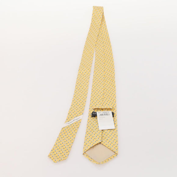 Salvatore Ferragamo Necktie Silk Set of 5 Navy Yellow blue Auth 174936