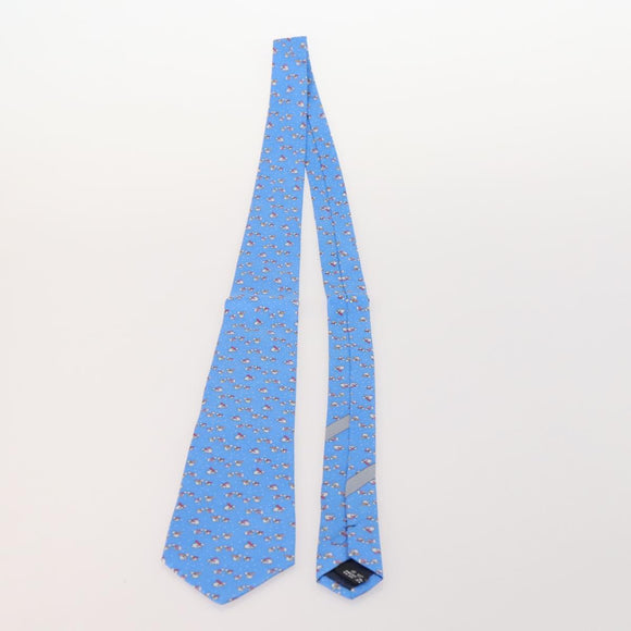 Salvatore Ferragamo Necktie Silk Set of 5 Navy Yellow blue Auth 174936