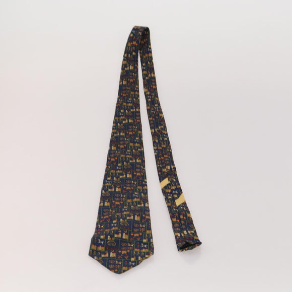 Salvatore Ferragamo Necktie Silk Set of 5 Navy Yellow blue Auth 174936