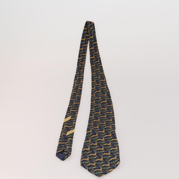 Salvatore Ferragamo Necktie Silk Set of 5 Navy Yellow blue Auth 174936
