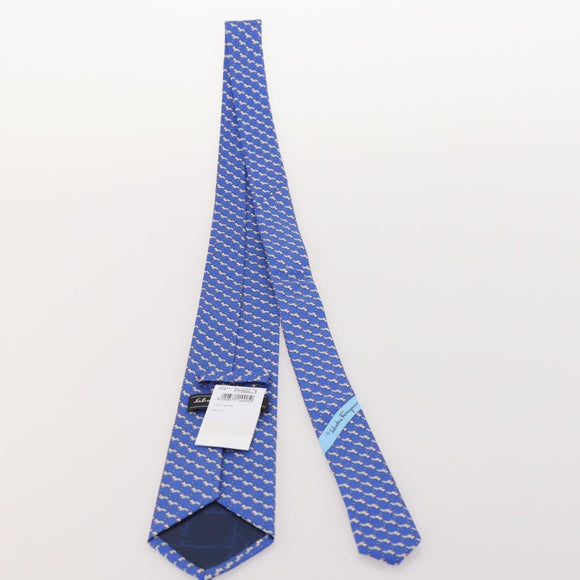 Salvatore Ferragamo Necktie Silk Set of 5 Navy Yellow blue Auth 174936