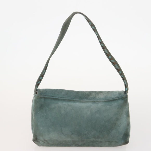 GIVENCHY Hand Bag Suede Leather 6 Set Black Green Red Auth 174943