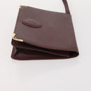 CARTIER Must Line Shoulder Bag Leather 4 Set Bordeaux Gold Auth 174947-11