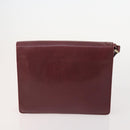 CARTIER Must Line Shoulder Bag Leather 4 Set Bordeaux Gold Auth 174947-16