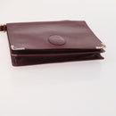 CARTIER Must Line Shoulder Bag Leather 4 Set Bordeaux Gold Auth 174947-19