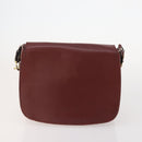 CARTIER Must Line Shoulder Bag Leather 4 Set Bordeaux Gold Auth 174947-2