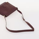 CARTIER Must Line Shoulder Bag Leather 4 Set Bordeaux Gold Auth 174947-24