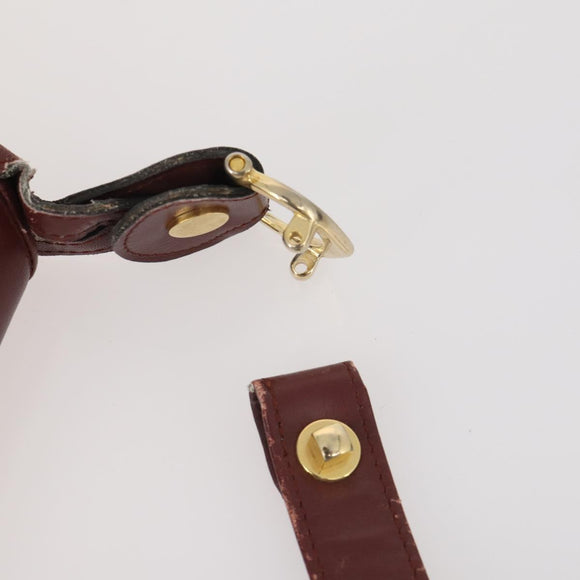 CARTIER Must Line Shoulder Bag Leather 4 Set Bordeaux Gold Auth 174947