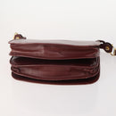 CARTIER Must Line Shoulder Bag Leather 4 Set Bordeaux Gold Auth 174947-7