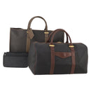 Dunhill Boston Bag Leather 3 Set Black Auth 174949-1