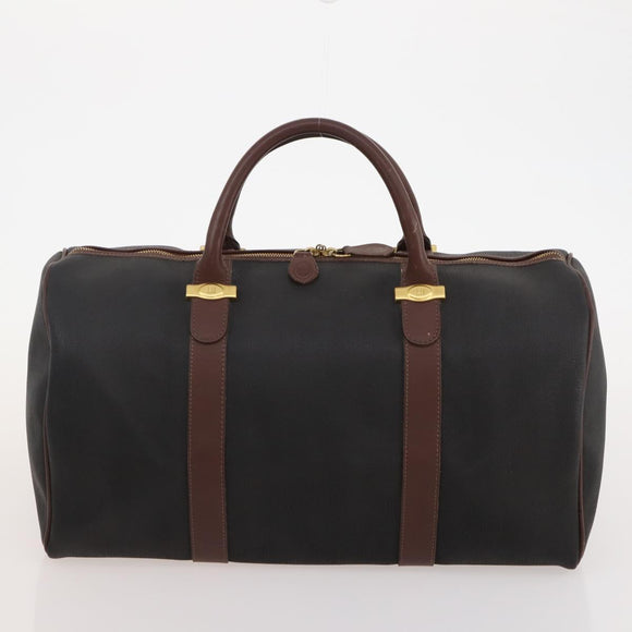 Dunhill Boston Bag Leather 3 Set Black Auth 174949