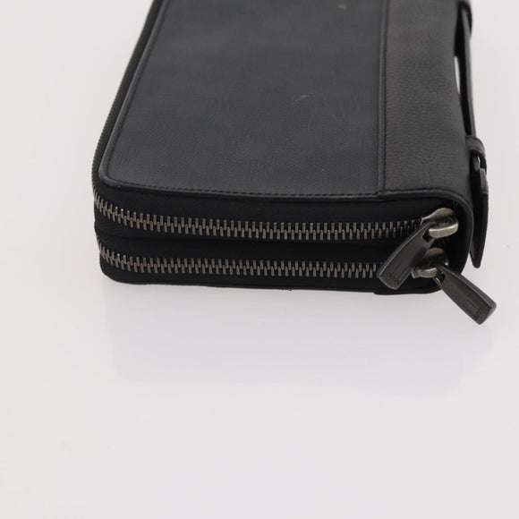 Dunhill Boston Bag Leather 3 Set Black Auth 174949
