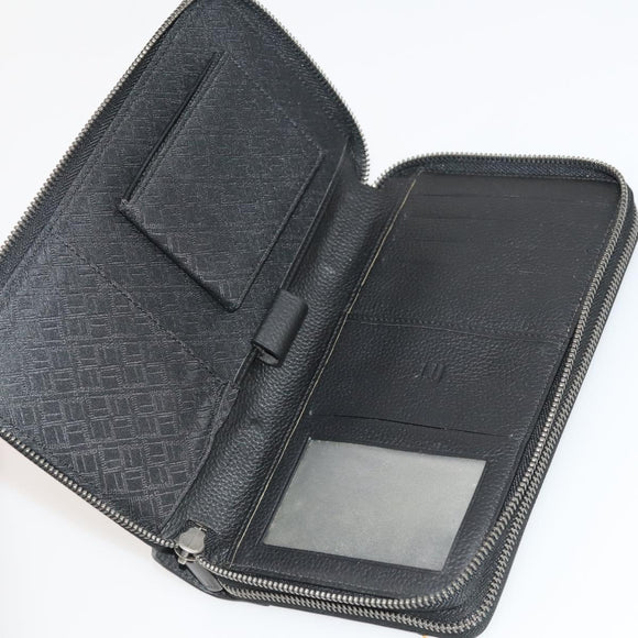 Dunhill Boston Bag Leather 3 Set Black Auth 174949