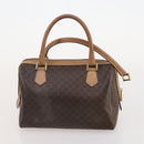 CELINE Macadam Canvas Hand Bag PVC Leather 3 Set Brown Black Auth 174950-18