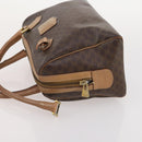 CELINE Macadam Canvas Hand Bag PVC Leather 3 Set Brown Black Auth 174950-19