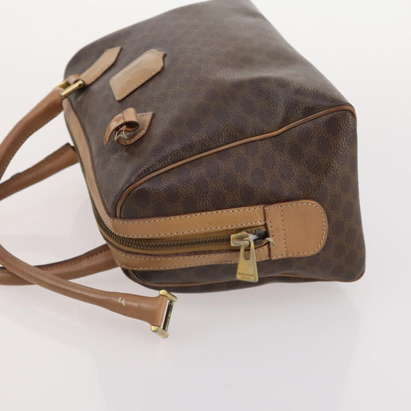 CELINE Macadam Canvas Hand Bag PVC Leather 3 Set Brown Black Auth 174950