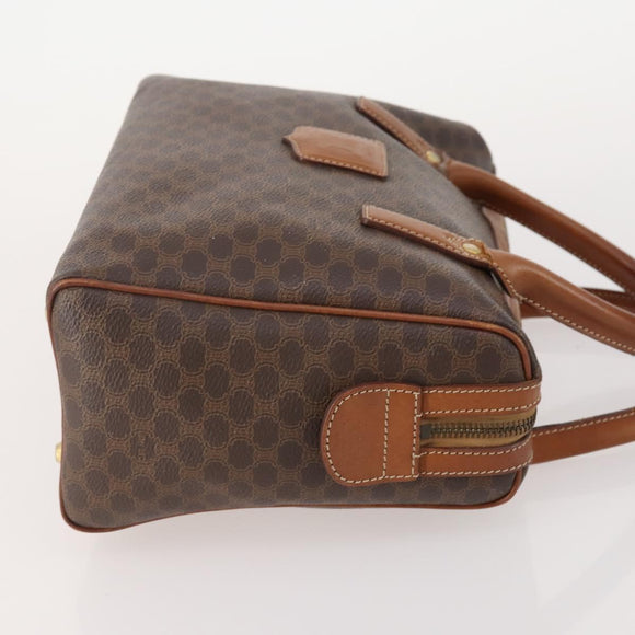 CELINE Macadam Canvas Hand Bag PVC Leather 3 Set Brown Black Auth 174950