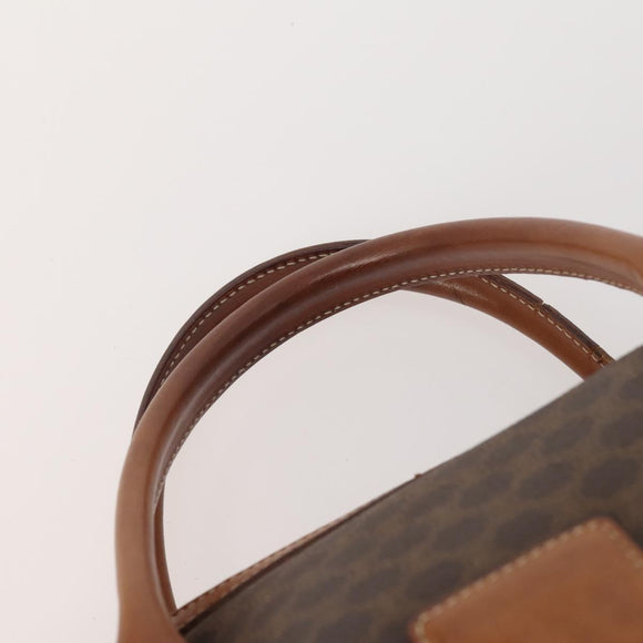 CELINE Macadam Canvas Hand Bag PVC Leather 3 Set Brown Black Auth 174950