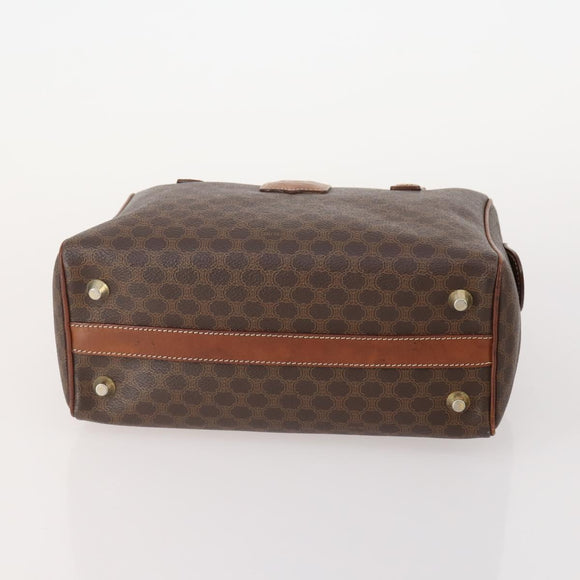 CELINE Macadam Canvas Hand Bag PVC Leather 3 Set Brown Black Auth 174950