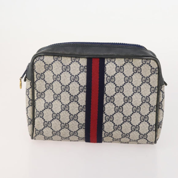 GUCCI GG Supreme Web Sherry Line Tasche PVC Wildleder 5er Set Marine Beige Auth 174951