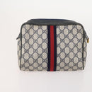 GUCCI GG Supreme Web Sherry Line Tasche PVC Wildleder 5er Set Marine Beige Auth 174951-14
