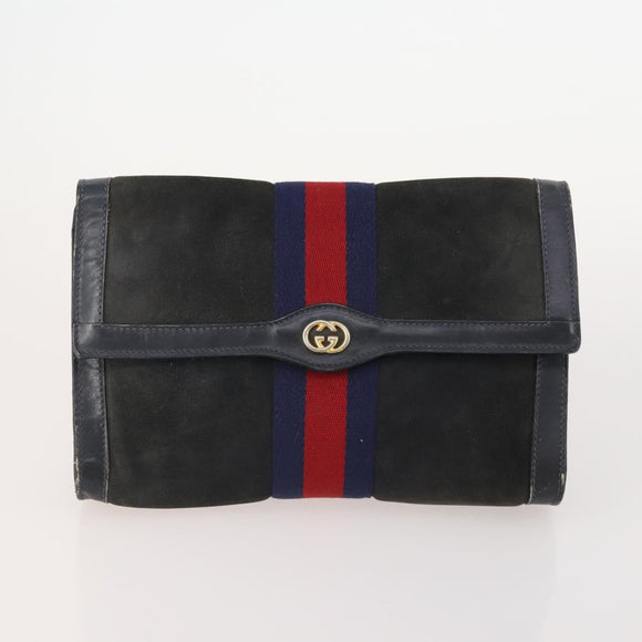 GUCCI GG Supreme Web Sherry Line Tasche PVC Wildleder 5er Set Marine Beige Auth 174951