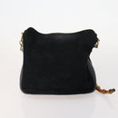 GUCCI GG Supreme Shoulder Bag PVC Leather Suede 10 Set Beige Black Auth 174953-17