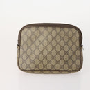 GUCCI GG Supreme Shoulder Bag PVC Leather Suede 10 Set Beige Black Auth 174953-22