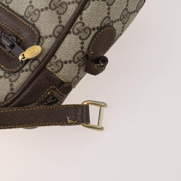 GUCCI GG Supreme Shoulder Bag PVC Leather Suede 10 Set Beige Black Auth 174953