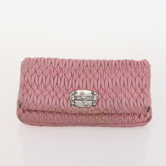 Miu Miu Shoulder Bag Leather 4 Set Blue Pink beige Auth 174955