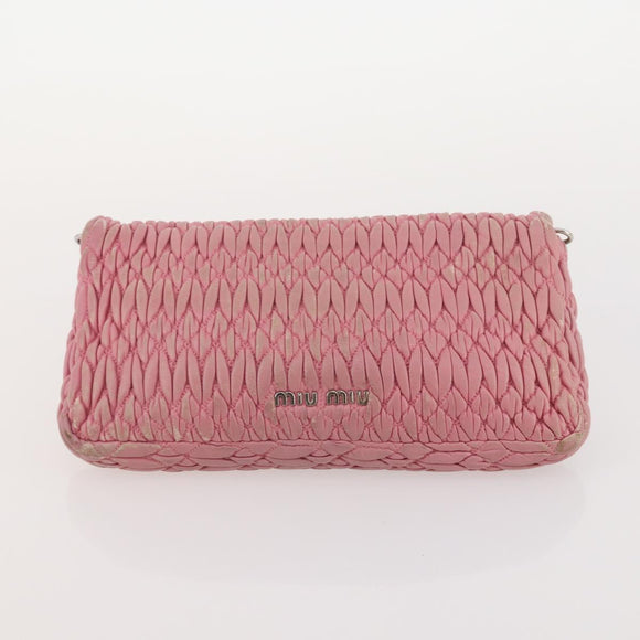 Miu Miu Shoulder Bag Leather 4 Set Blue Pink beige Auth 174955