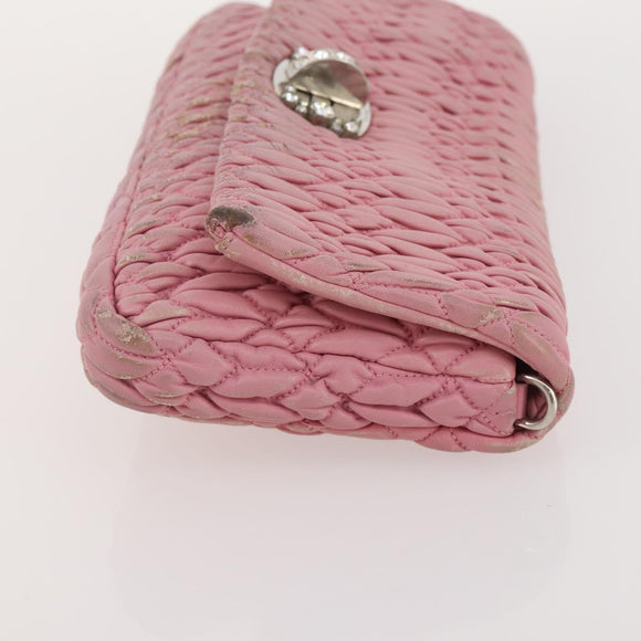 Miu Miu Shoulder Bag Leather 4 Set Blue Pink beige Auth 174955