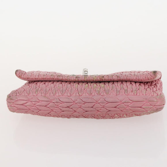 Miu Miu Shoulder Bag Leather 4 Set Blue Pink beige Auth 174955