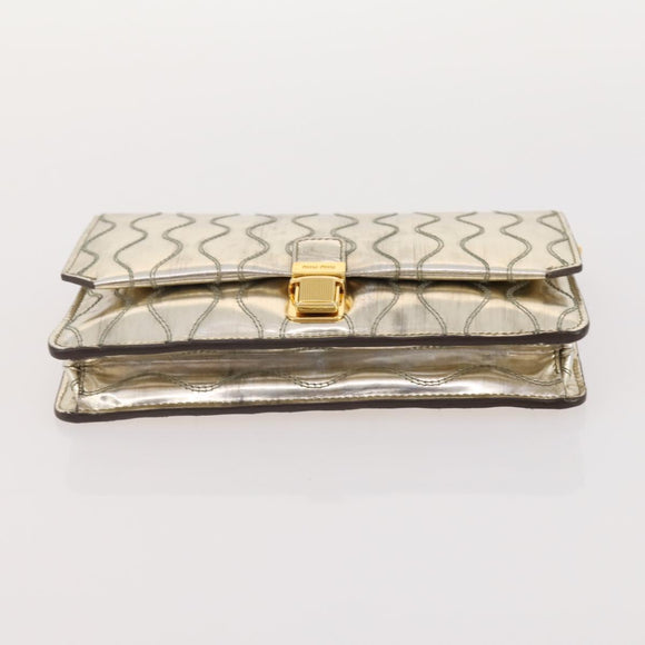 Miu Miu Shoulder Bag Leather 4 Set Blue Pink beige Auth 174955