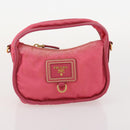 PRADA Pouch Hand Bag Nylon 2 Set Pink Black Auth 174958-10